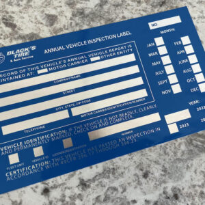 Black's Tire Custom Vechicle Inspection Label