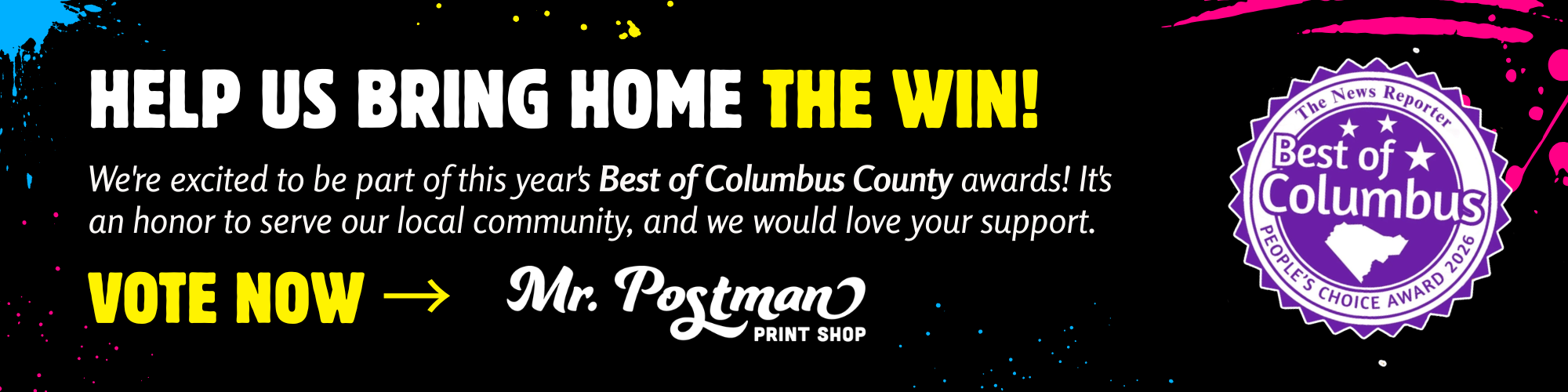 Vote Mr. Postman Print Shop Best of Columbus